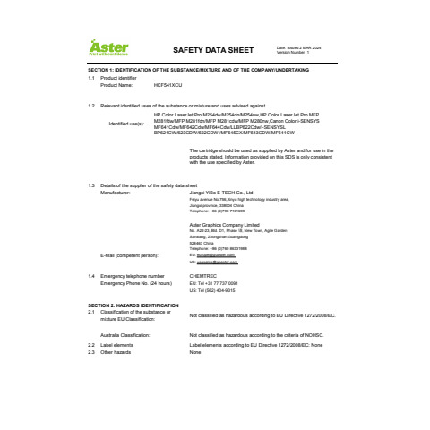 Toner Aster compatibile HP CF543X (203X)/Cartridge 054H magenta - HCF543XMU